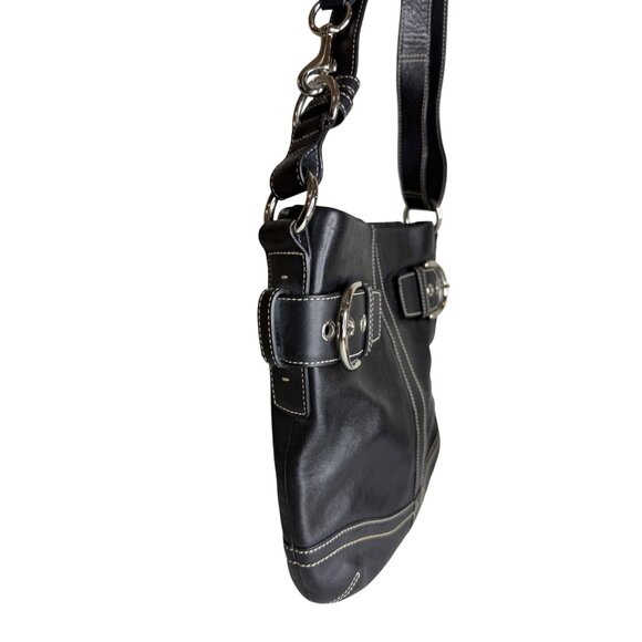 Y2K Coach Black Leather Soho Slim Duffle Shoulder Bag 1452 - Picture 2 of 9